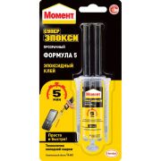 Клей шприц, Эпокси,  14мл, Формула 5, Супер, Момент