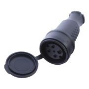 Розетка переносная, ЗЕ+РЕ, с/з, 32А, 400В, с крышкой, каучук, RST32-21-44, Stekker
