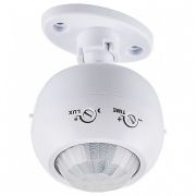 Датчик движения FERON Sen16 1200Вт 120 гр. (гориз.) 360 гр. (верт.) 8м IP20 поворот., белый, ИК, накладной