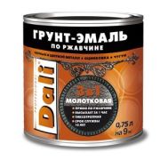 Эмаль-грунт Коричневый 0,75л, п/ржавчине, молотковая, DALI